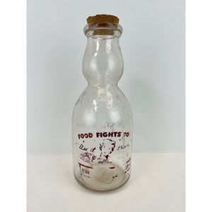 Antique St. Lawrence Glass Milk Bottle Electropure Duraglass With Cork